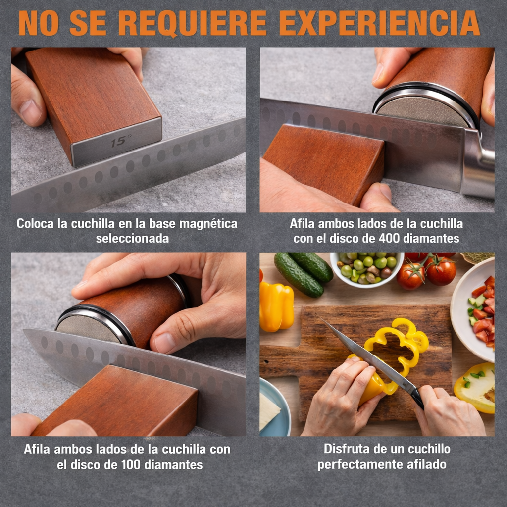 TUS CUCHILLOS CORTAN COMO EL PRIMER DÍA. SIN PIEDRAS. SIN EXPERIENCIA. SIN ARRUINARLOS.